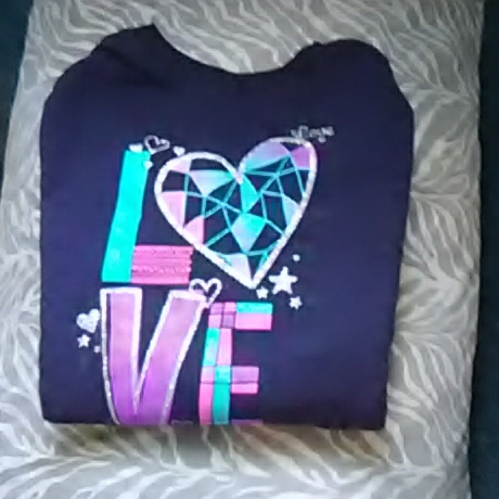 A love blue,  purple, and pink Sweater